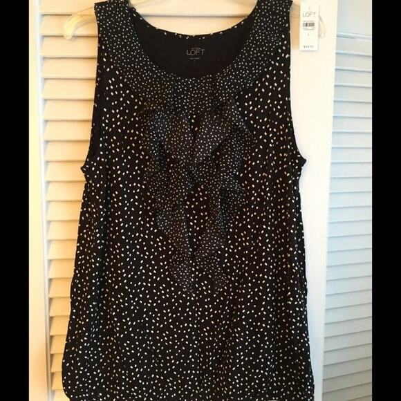 Loft black and white scoop neck tank - Picture 1 of 4